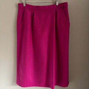 Vintage Magenta Wool Skirt